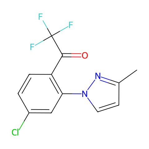 Ethanone, 1-[4-chloro-2-(3-methyl-1H-pyrazol-1-yl)phenyl]-2,2,2-trifluoro-结构图