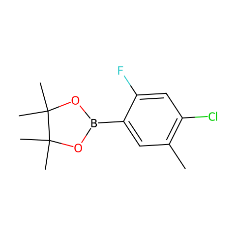 2-(4-Chloro-2-fluoro-5-methylphenyl)-4,4,5,5-tetramethyl-1,3,2-dioxaborolane结构图