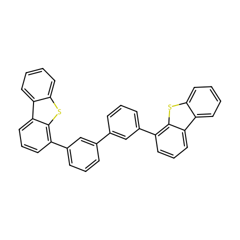 3,3'-二(二苯并噻吩-4-基)-1,1'-联苯结构图