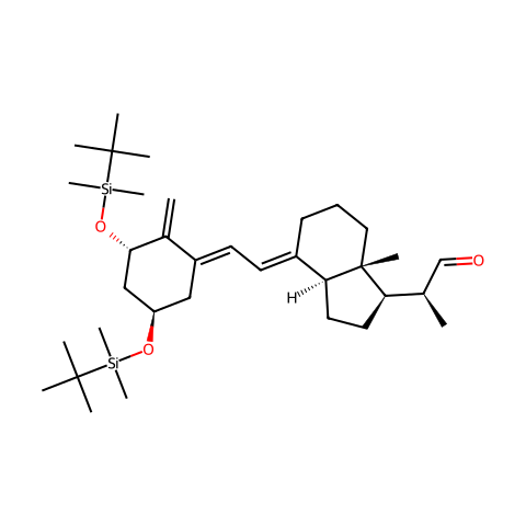 (1S,3R,5E,7E)-1,3-Bis-[(tert-butyldimethylsilyl)oxy]-9,10-secopregna-5,7,10-triene-20-carboxaldehyde结构图