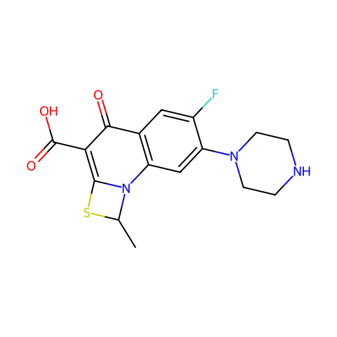 6-氟-7-哌嗪-1-甲基-4-氧代-[1,3]硫氮杂环[3,2-a]喹啉-3-羧酸结构图