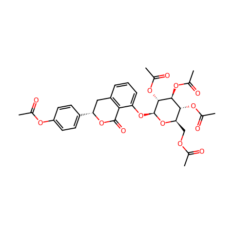 (3S)-Hydrangenol 8-O-glucoside pentaacetate结构图