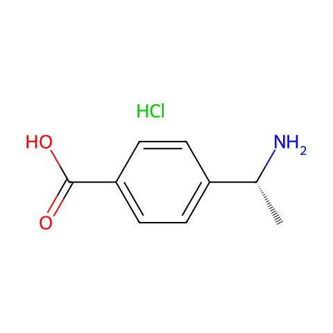 (R)-4-(1-aminoethyl)benzoic acid (Hydrochloride)结构图
