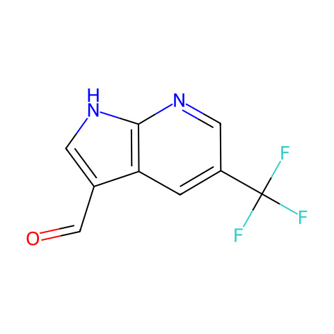 5-(trifluoromethyl)-1H-pyrrolo[2,3-b]pyridine-3-carbaldehyde结构图