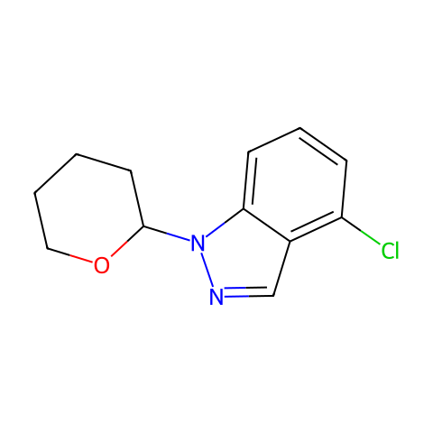 1H-Indazole, 4-chloro-1-(tetrahydro-2H-pyran-2-yl)-结构图