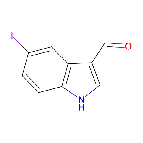 5-iodo-1H-indole-3-carbaldehyde结构图
