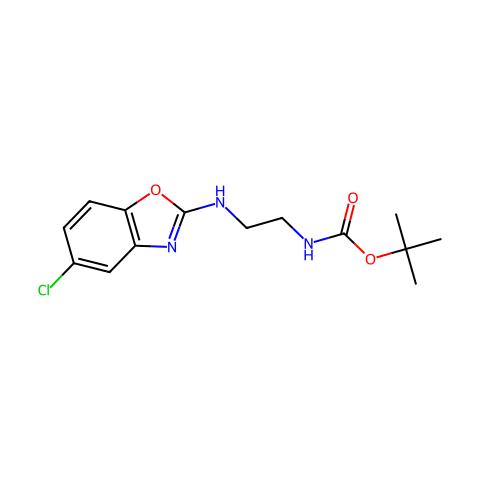 tert-butyl 2-(5-chlorobenzo[d]oxazol-2-ylamino)ethylcarbamate结构图