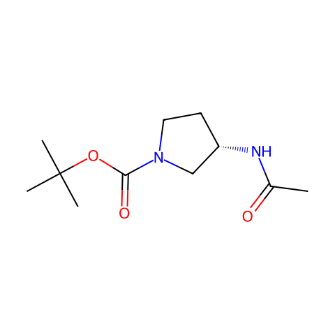 (S)-(-)-1-Boc-3-乙酰氨基吡咯烷结构图