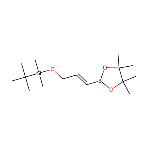 (E)-3-(叔丁基二甲基硅氧烷)丙烯-1-基-硼酸频哪醇酯结构图