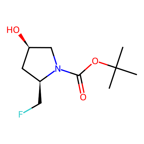 (2R,4R)-N-Boc-2-氟甲基-4-羟基吡咯烷结构图