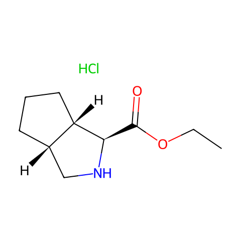 (1S,3aR,6aS)-八氢环戊二烯并[c]吡咯-1-羧酸乙酯盐酸盐结构图