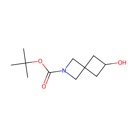 6-羟基-2-氮杂螺[3.3]庚烷-2-羧酸叔丁酯结构图
