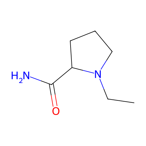 (S)-(-)-1-乙基-2-吡咯烷甲酰胺结构图