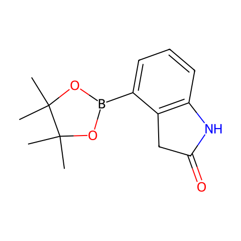 4-(4,4,5,5-Tetramethyl-1,3,2-dioxaborolan-2-yl)indolin-2-one结构图