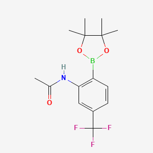 N-(2-(4,4,5,5-Tetramethyl-1,3,2-dioxaborolan-2-yl)-5-(trifluoromethyl)phenyl)acetamide结构图