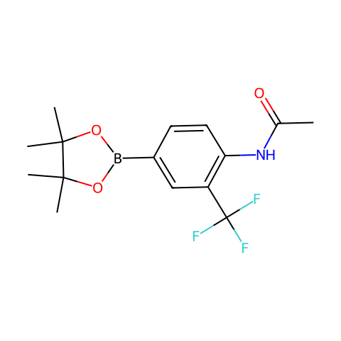 N-(4-(4,4,5,5-Tetramethyl-1,3,2-dioxaborolan-2-yl)-2-(trifluoromethyl)phenyl)acetamide结构图