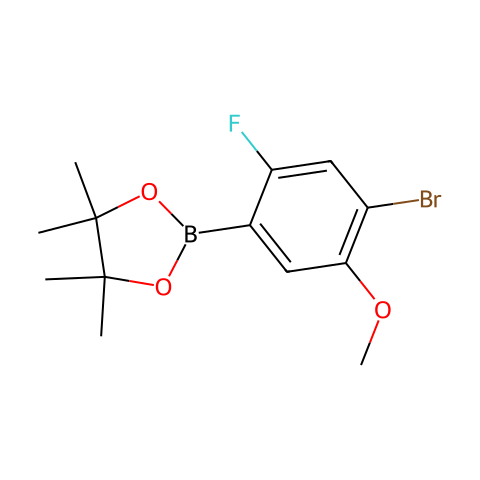 2-(4-Bromo-2-fluoro-5-methoxyphenyl)-4,4,5,5-tetramethyl-1,3,2-dioxaborolane结构图