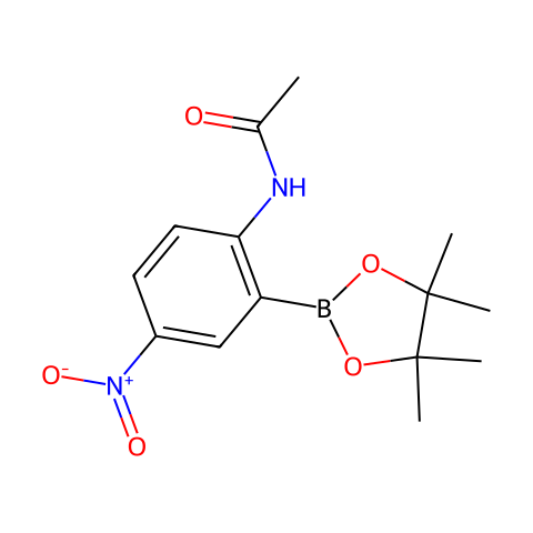 N-(4-Nitro-2-(4,4,5,5-tetramethyl-1,3,2-dioxaborolan-2-yl)phenyl)acetamide结构图