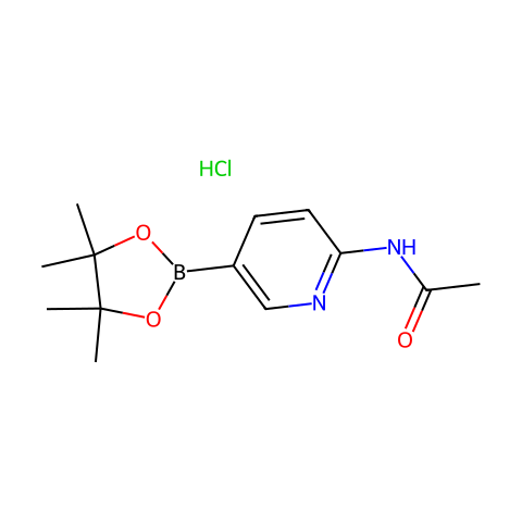 N-(5-(4,4,5,5-Tetramethyl-1,3,2-dioxaborolan-2-yl)pyridin-2-yl)acetamide hydrochloride结构图