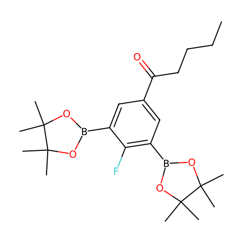 1-(4-Fluoro-3,5-bis(4,4,5,5-tetramethyl-1,3,2-dioxaborolan-2-yl)phenyl)pentan-1-one结构图
