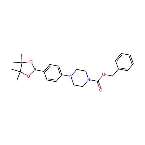 Benzyl 4-(4-(4,4,5,5-tetramethyl-1,3,2-dioxaborolan-2-yl)phenyl)piperazine-1-carboxylate结构图