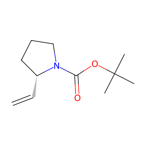 (S)-tert-butyl 2-vinylpyrrolidine-1-carboxylate结构图