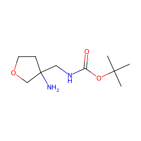 tert-butyl N-[(3-aminooxolan-3-yl)methyl]carbamate结构图