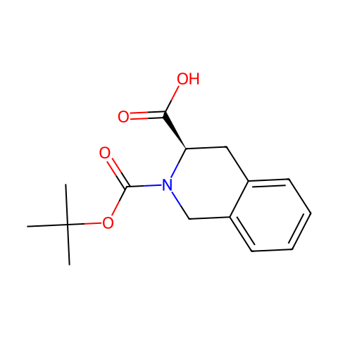 (R)-N-叔丁氧羰基-1,2,3,4-四氢异喹啉-3-羧酸结构图