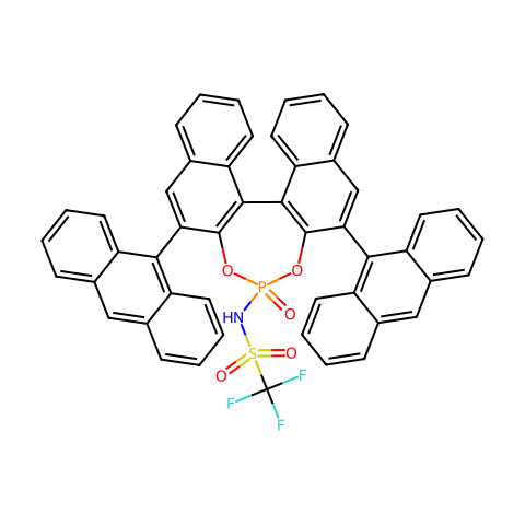 N-[(11BS)-2,6-二(9-蒽基)-4-氧-联萘并[2,1-D:1',2'-F][1,3,2]二氧磷杂-4-基]-1,1,1-三氟甲磺酰胺结构图