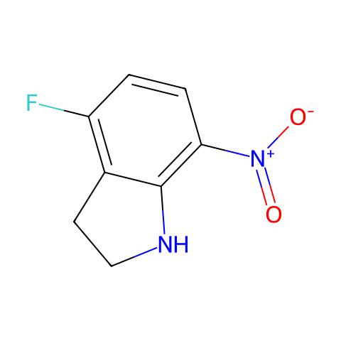 4-Fluoro-7-nitro-2,3-dihydro-1H-indole结构图