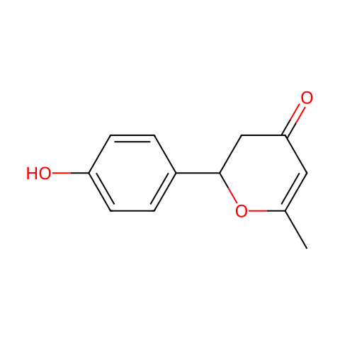 2-(4-Hydroxyphenyl)-6-methyl-2,3-dihydro-4H-pyran-4-one结构图