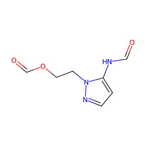5-甲酰氨基-1-(2-甲酰氧乙基)吡唑结构图