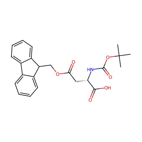 Boc-L-天门冬氨酸β-9-芴甲氧羰酰甲酯结构图