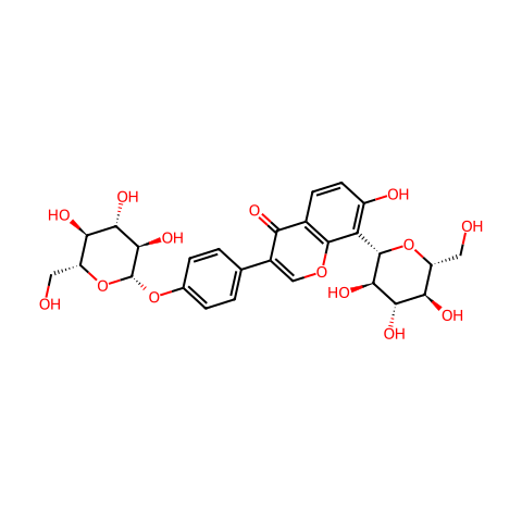 葛根素-4'-β-D-葡萄糖苷结构图