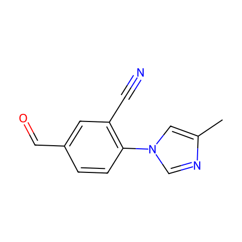 Benzonitrile, 5-formyl-2-(4-methyl-1H-imidazol-1-yl)-结构图