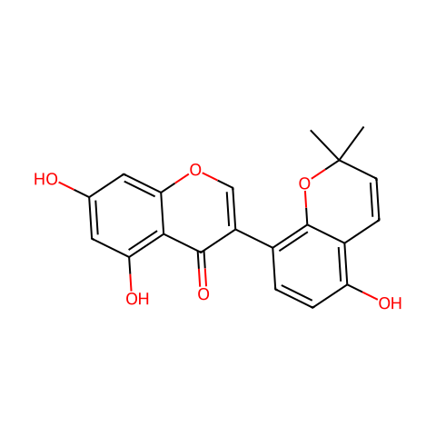 砂生槐异黄酮 A结构图