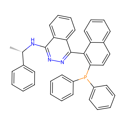 (R)-4-[2-(DIPHENYLPHOSPHINO)-1-NAPHTHALENYL]-N-[(1S)-1-PHENYLETHYL]-1-PHTHALAZINAMINE结构图