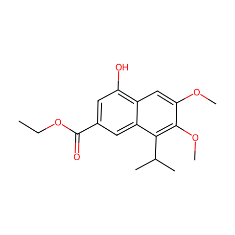 2-Naphthalenecarboxylic acid, 4-hydroxy-6,7-dimethoxy-8-(1-methylethyl)-, ethyl ester结构图