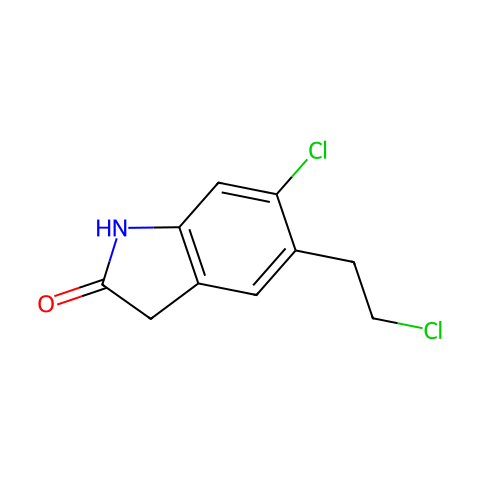 6-氯-5-(2-氯乙基)羟吲哚结构图