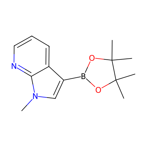 1-methyl-3-(tetramethyl-1,3,2-dioxaborolan-2-yl)-1H-pyrrolo[2,3-b]pyridine结构图
