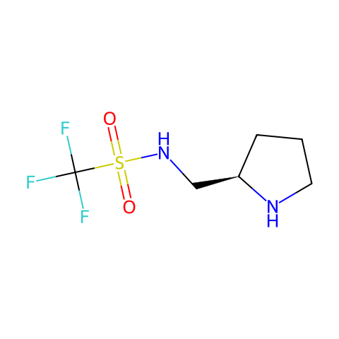 N-[(2R)-2-吡咯烷甲基]-三氟甲磺酰胺结构图