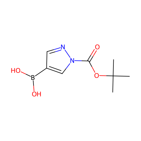 N-Boc-吡唑-4-硼酸（含不等量酸酐）结构图