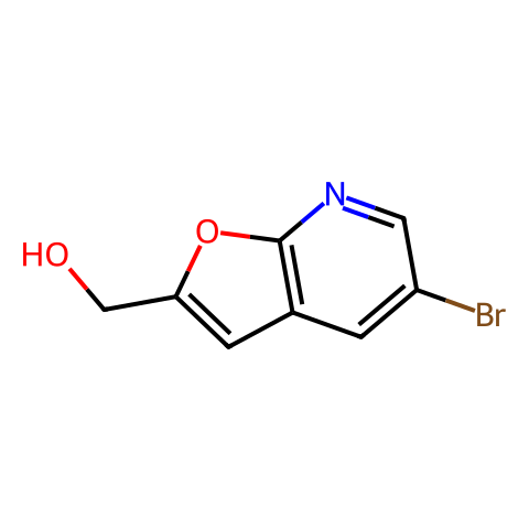 5-溴-2-(羟基甲基)呋喃并[2,3-B]吡啶结构图