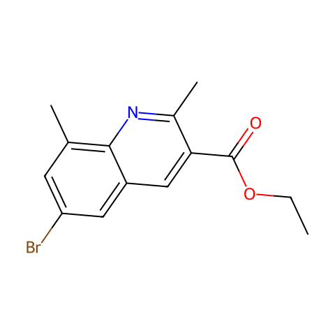 6-溴-2,8-二甲基喹啉-3-羧酸乙酯结构图