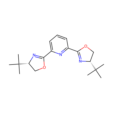 2,6-双[[4S)-4-叔丁基恶唑啉-2-基]吡啶结构图