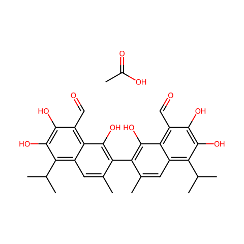 (S)-Gossypol (acetic acid)结构图