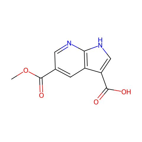 5-Methoxycarbonyl-7-azaindole-3-carboxylic acid 分子结构图
