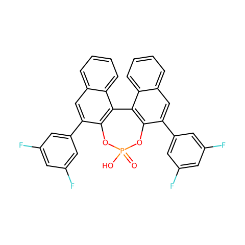 (R)-3,3'-Bis(3,5-difluorophenyl)-1,1'-binapthyl-2,2'-diyl hydrogenphosphate结构图