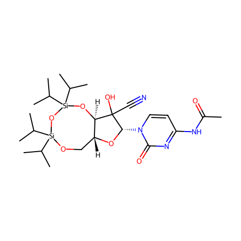 N-(1-((6AR,8R,9AR)-9-氰基-9-羟基-2,2,4,4-四异丙基四氢-6H-呋喃并[3,2-F][1,3,5,2,4]三氧杂二硅环辛烷-8-基)-2-氧代-1,2-二氢嘧啶-4-基)乙酰胺结构图