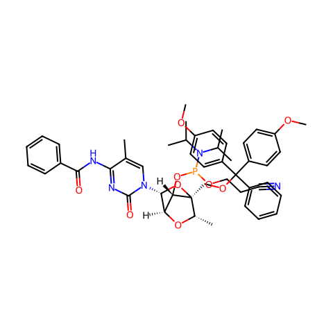 DMT-CET-5-Me-rC(Bz) 亚磷酰胺单体结构图